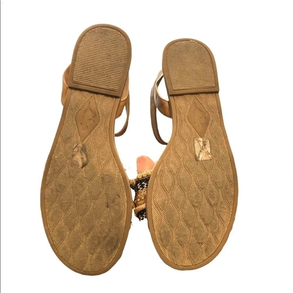 ROCKET DOG Sandals Women's Size 9.5 Brown Boho Shoes Textured Fabric Sequence